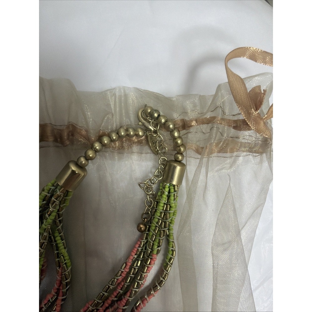 2 Long‎ Chico's Necklace Colorful Beaded Womens Statement Necklaces Silver Claw - Picture 5 of 5